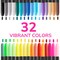 Zenacolor 32 Fabric Markers Pens - Non Toxic, Indelible and Permanent Fabric Paint Pens - Fine Point Tip Textile Marker Pen